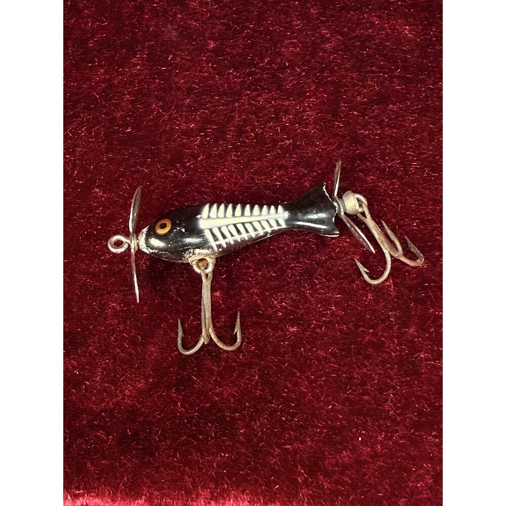 Vintage Collectible Wood Fishing Lure – Heddon Tiny Spook Fishbone Pattern